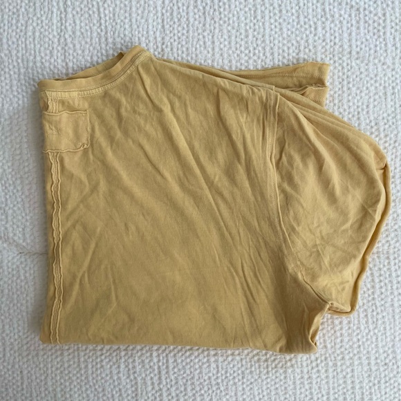 Free People Nina Tee white soft oversized tee in butter yellow in Medium - Picture 6 of 8